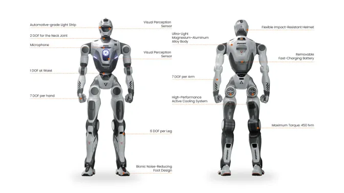 T800 humanoid robot standing in fighting stance